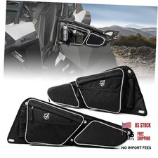 UTV Front Side Door Storage Bags with Knee Pad Compatible Large Black  White