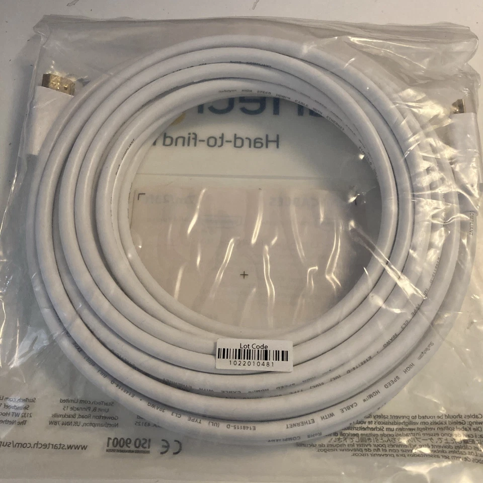 HD3MM7MW Startech 7m 23' White CL3 High Speed HDMI Cable HDMI to HDMI M/M - Image 3 of 3