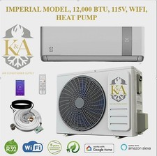 12,000 BTU DUCTLESS  MINI SPLIT, 115V, WIFI,  1 TON, HEAT PUMP, K&A IMPERIAL