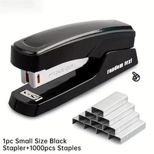 Stapler with 1000 Staples, Office Stapler, 25 Sheet Capacity, Non-Slip, Black
