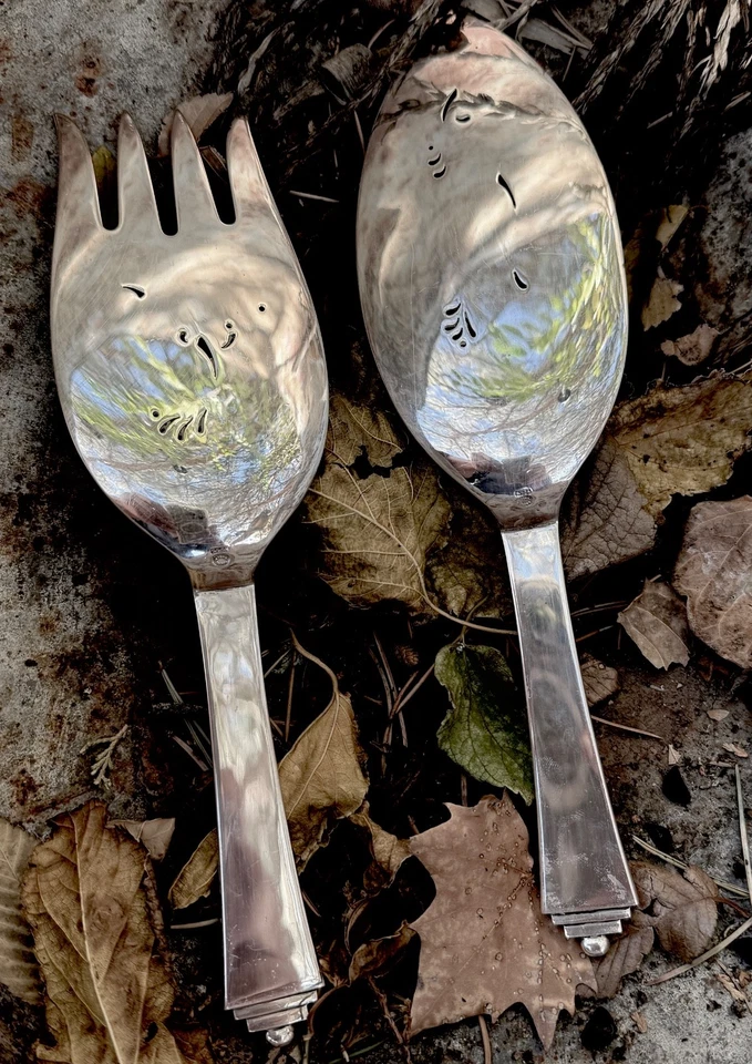 VTG STERLING SILVER Georg Jensen PYRAMID FISH SERVING DANSIH Mid Century Modern - Image 3 of 4