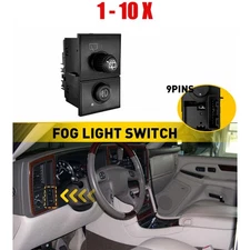 1-10X ON/OFF FOG LIGHT SWITCH Control Assembly For GMC Sierra 3500 2003-2006