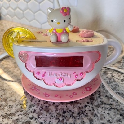 VTG Hello Kitty Tea Cup Clock Radio Night Light Sanrio 2003 Parts Only READ
