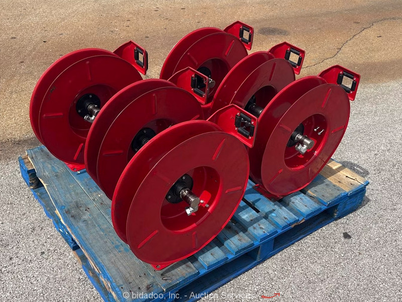 Lot of (6) Reelcraft Industrial Spring Retractable Oil Hose Reel Tool bidadoo