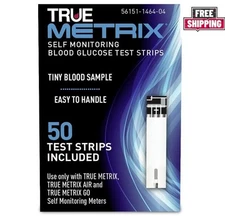 True Metrix Blood Glucose Test Strips, 50 Count. New In Box