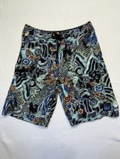 Hurley Board Shorts Japanese Flowers Koi Samurai Graphic M/L