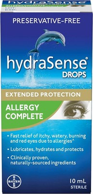 HydraSense Allergy Complete Eye Drops Extended Protection Fast Relief 10mL