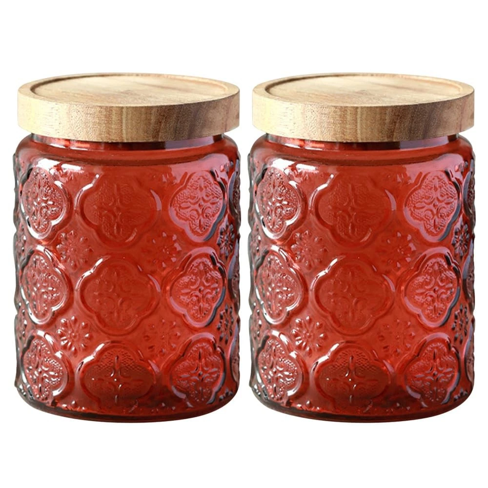 Vintage Glass Jar with Lid,Cookie Candy Jar Coffee Canister Food Storage Cont...