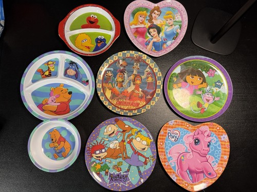 Vintage Zack Designs Character Plates Lot Disney, Rugrats, My Little Pony, Pooh