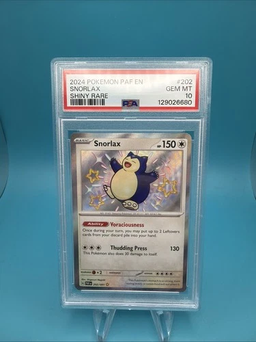 Pokemon SV Paldean Fates Snorlax Holo Rare 202/091 Shiny 2024 PSA 10