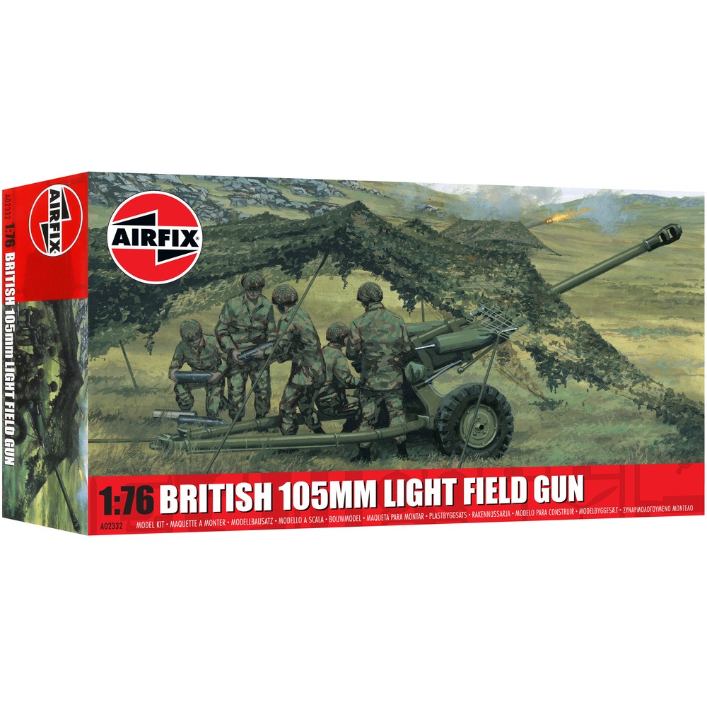 Airfix 1/76 British Military Model Kit 105mm Light Field Gun A02332