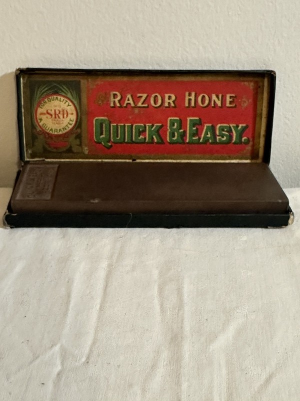 Antique SRD Quick And Easy Straight Razor Hone In Original Box 