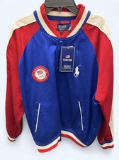 NWT POLO RALPH LAUREN Olympic Team USA RARE Satin Baseball Jacket Vintage Patch