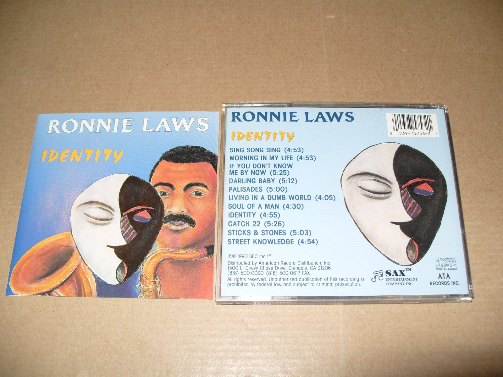 Ronnie Laws Identity 1990 CD + INLAYS EXCELLENT /NEAR MINT CONDITION. (M4)