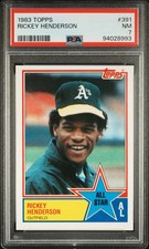 1983 TOPPS #391 RICKEY HENDERSON PSA 7