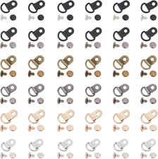 60 Sets Shoes Boots Lace Hooks Loop Ring with Rivets Shoe Boot Buckle D Ring