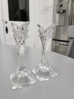 Mikasa Lead Crystal 5.5" Art Deco Candle Stick Holders Park Lane Pattern Set 2 — photo 3