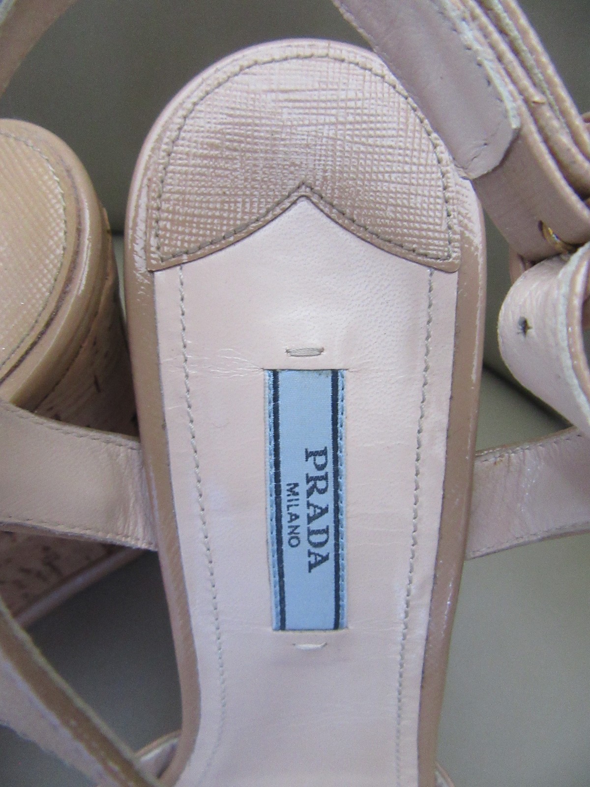 NEW PRADA Saffiano Platform Wedge Cork Sandals Black US 10 EU 40 thumbnail 14