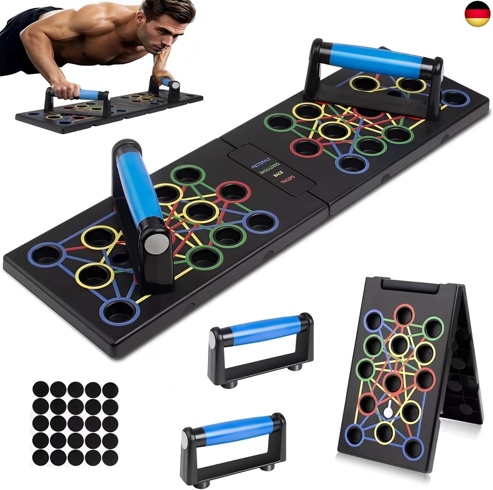 JITIFAZH 24 in 1 Faltbare Tragbare Push Up Board, Liegestütze Brett, Multifunktionales