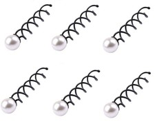 10 Pack Pearl Spiral Hair Pin Clip Bun Stick Spin Screw Twist Barrette for Women