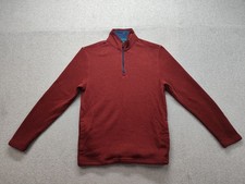 Izod Men Sweater S Burgundy 1/4 Zipper Long Sleeve Mock Neck Pullover Comfort