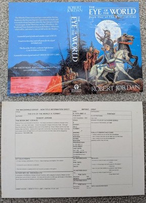 Wheel of Time Collectibles | Robert Jordan Advance Information Cards, DJs | RARE