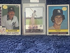 Roy White Autograph Yankees Lot + Billy Martin Manager & Ron Guidry Rookie Trib