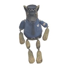 VINTAGE SHELF SITTER POLICE DOG WITH DANGLY LEGS & FEET GUC