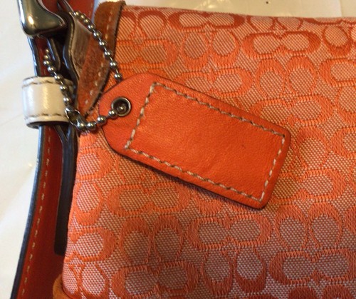 Vintage NOS COACH Soho Orange Handbag Shoulder Bag One Strap Bag Charm - Picture 5 of 14