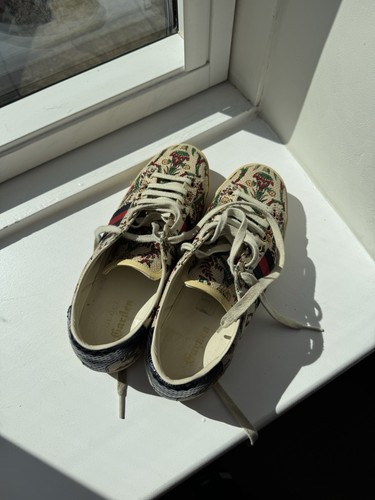Zapatillas Gucci Garden Ace de Lona Raras Talla 38 EU Con Caja - Imagen 4 de 17