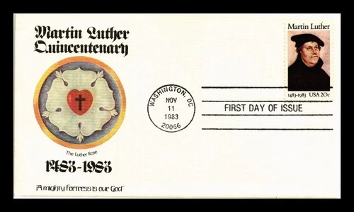 DR JIM STAMPS US COVER MARTIN LUTHER QUINCENTENARY FDC PANDA CACHET INSERT