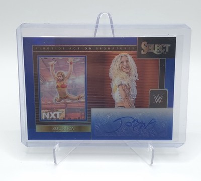 2024 Panini Select WWE Ringside Action Signatures Blue Sol Ruca 14/49 RAS Auto