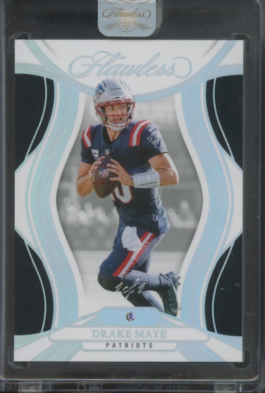 2025 Panini Flawless Football Drake Maye #38 Black Diamond 1/1