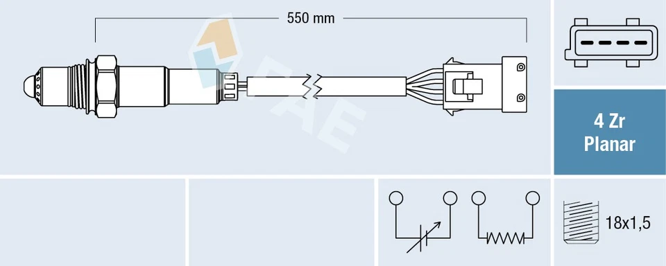 Sonde lambda 77411 FAE pour PORSCHE - Photo 1/1