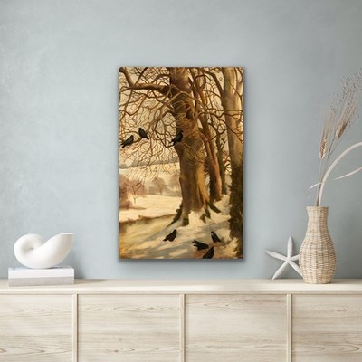 ''Winter landscape with Crows,American artist''     Canvas Wall Art Picture Print
