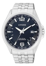 Citizen Herrenarmbanduhr Funkuhr Quarz CB0010-88L Edelstahl Silber 43mm