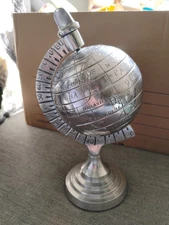 Stainless Steel/ Chrome Desk Globe 9"