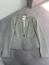 Calvin Klein Women's Gray Long Sleeve One Button Blazer Jacket Size 8