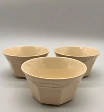 Set Of 3 Steelite International Ivory Bowls Octagonal Sides Raised Scroll Band