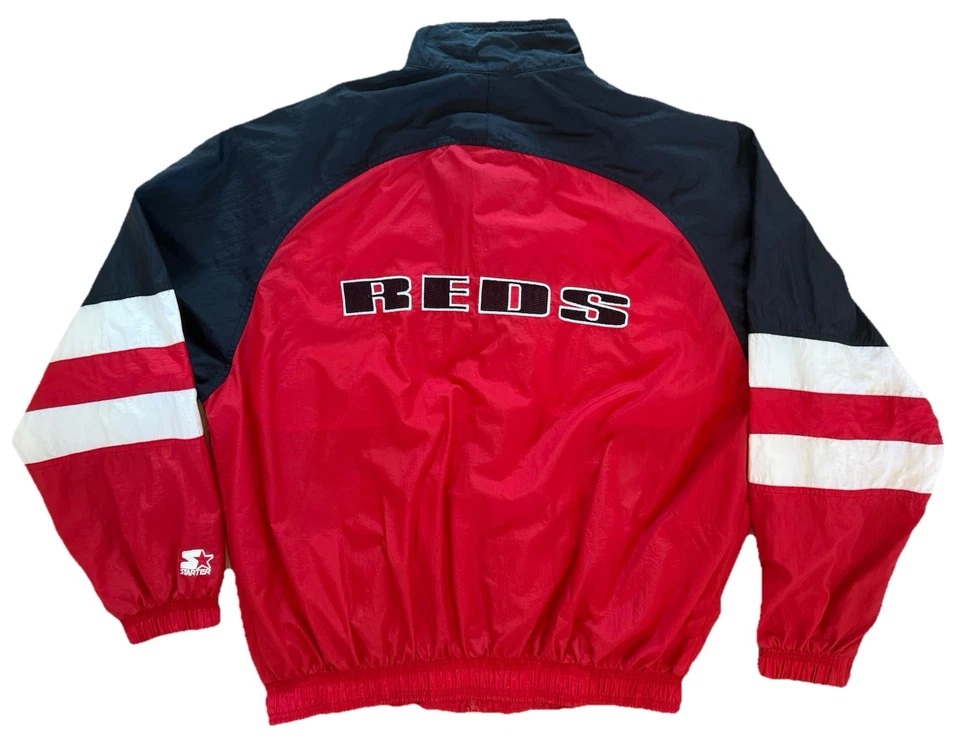 Chaqueta cortavientos vintage años 90 Cincinatti Reds Starter 2XL XXL rara nailon Foto 2 de 3