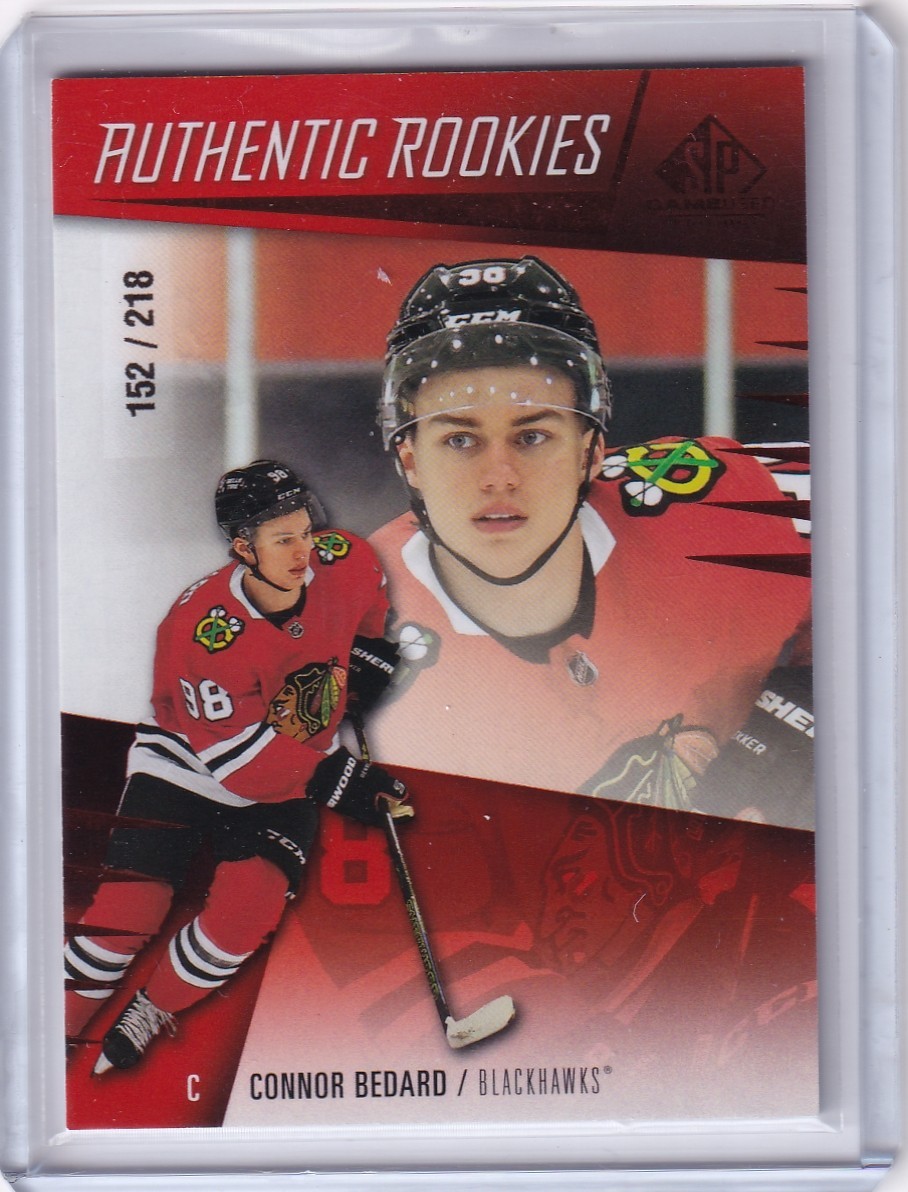2023-24 Upper Deck SP Game Used - Authentic Rookies Red #230 Connor Bedard /218