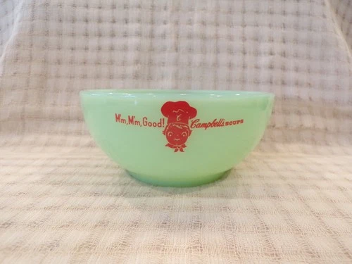 Fire-King 5" Jadite CAMPBELL'S SOUP Soups Advertising Restaurant Ware BOWL