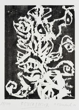 H. EBERSBACH (*1940), Feuerspeier,  1993, Holzschnitt Moderne Abstrakt 1990-1999