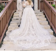 Allure bridal A-Line Plus Size Wedding Dress with Train