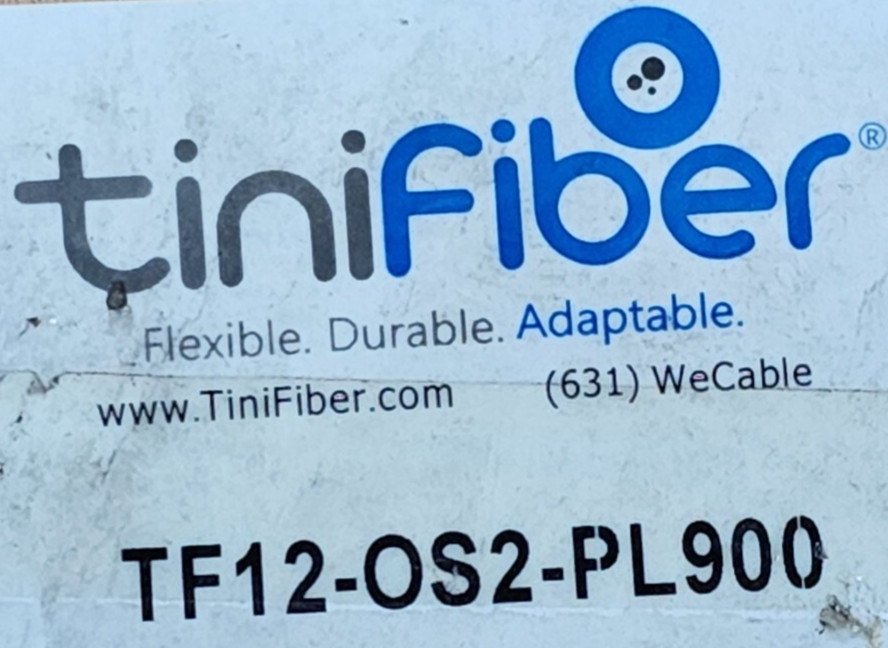 tinifiber TF12-OS2-PL900 Micro Armor OS2 12-Fiber Cable Plenum OFCP Yellow /25ft