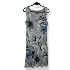 Dana Kay Abstract Floral Chiffon Dress Women's Size 16 Sleeveless Garden Party