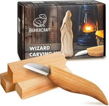 BeaverCraft Whittling Kit for Beginners, Wood Carving Beginners Brown