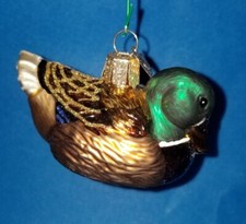 Mallard Duck Blown Glass Old World Christmas Ornament Decoration 16017.  TB67