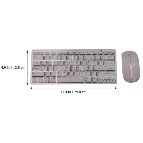 Wireless Keyboard Mouse Silent Office Home Computer Accessory No Battery - Afbeelding 5 van 12