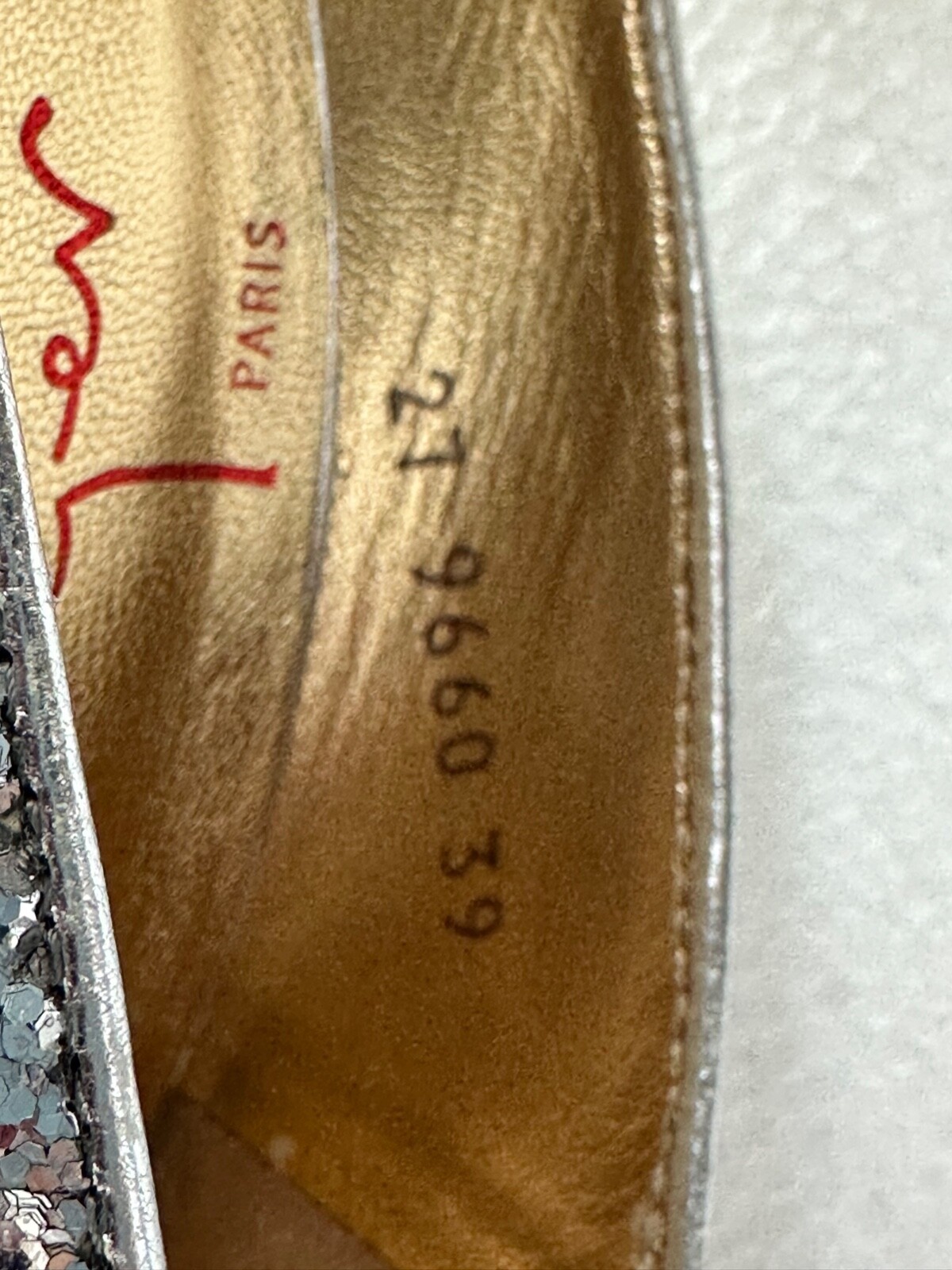 Walter Steiger Glitter Platform Silver Pumps Size… - image 4